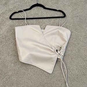 Nanushka Cropped Beige Top